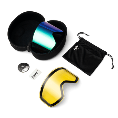 Messy Weekend Clear XE2 Ski Goggles - Green Mirrored (Grey Band)