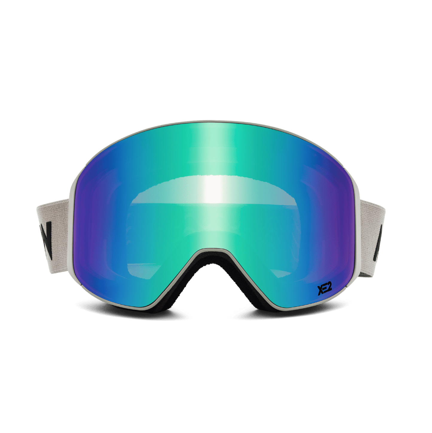 Messy Weekend Clear XE2 Ski Goggles - Green Mirrored (Grey Band)