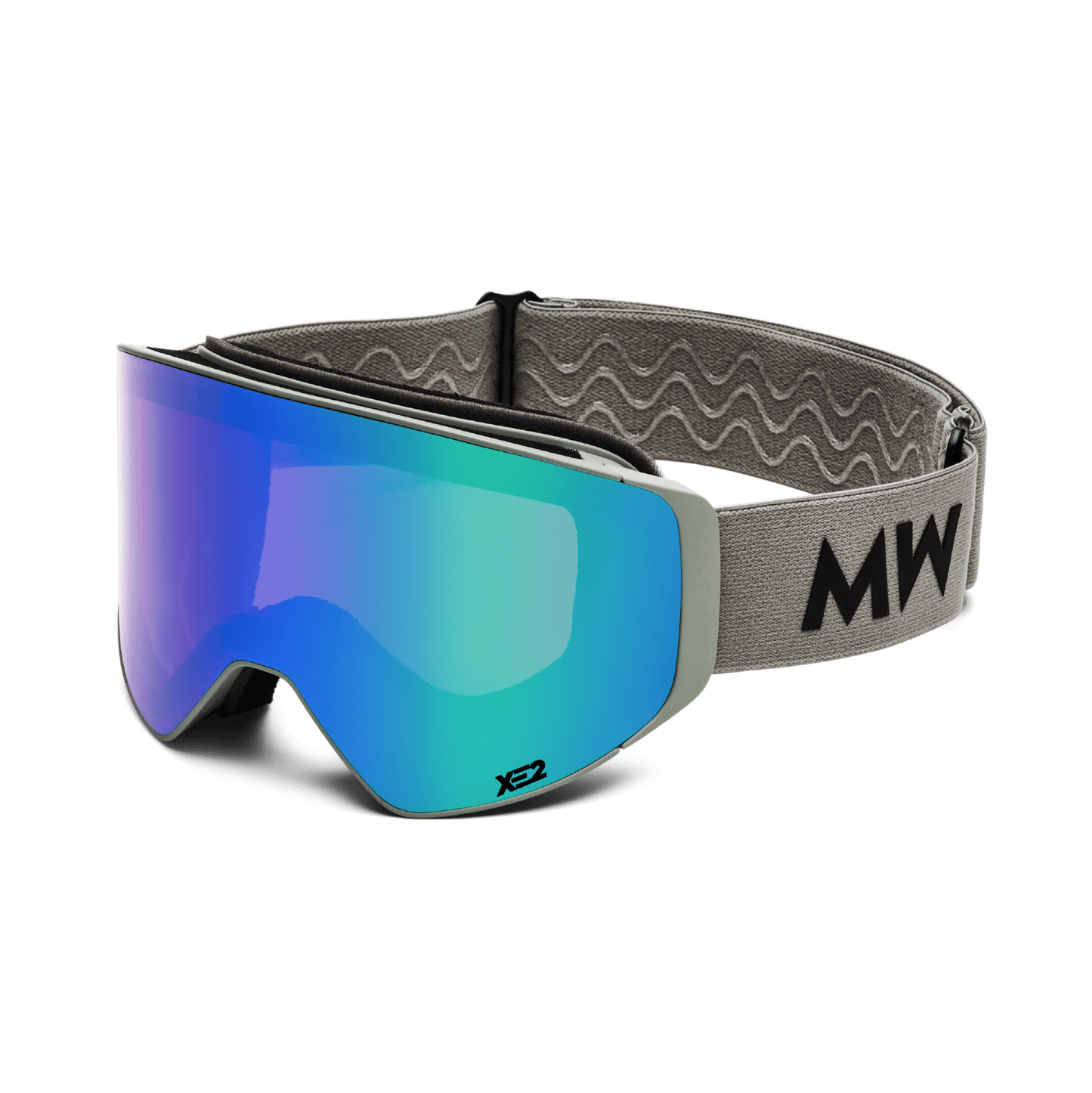 Messy Weekend Clear XE2 Ski Goggles - Green Mirrored (Grey Band)