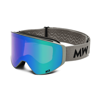 Messy Weekend Clear XE2 Ski Goggles - Green Mirrored (Grey Band)