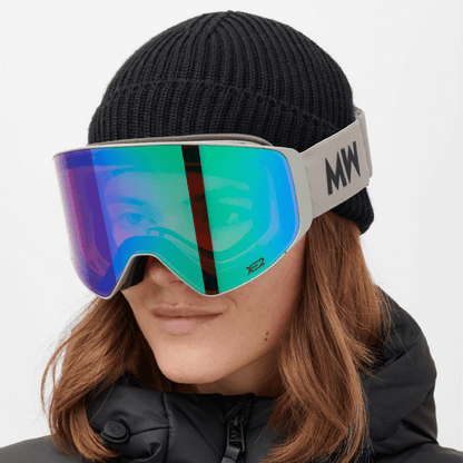 Messy Weekend Clear XE2 Ski Goggles - Green Mirrored (Grey Band)