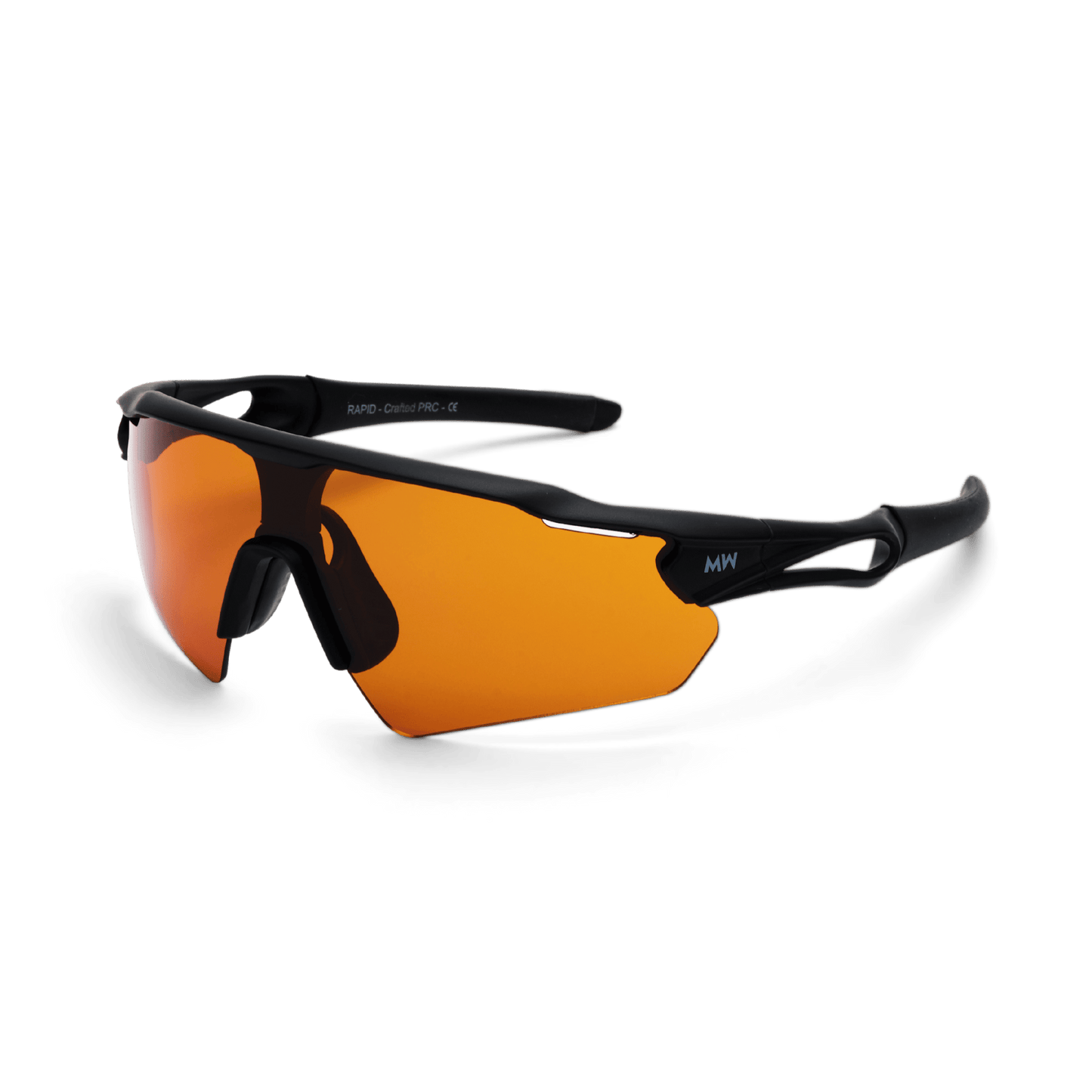Messy Weekend RAPID Sports Sunglasses - Black/Orange Running & Cycling