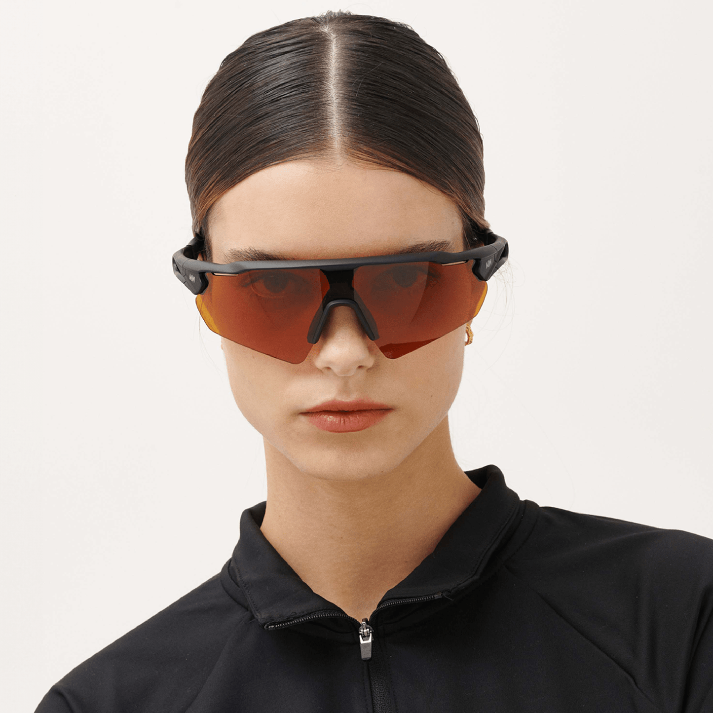 Messy Weekend RAPID Sports Sunglasses - Black/Orange Running & Cycling