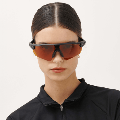 Messy Weekend RAPID Sports Sunglasses - Black/Orange Running & Cycling