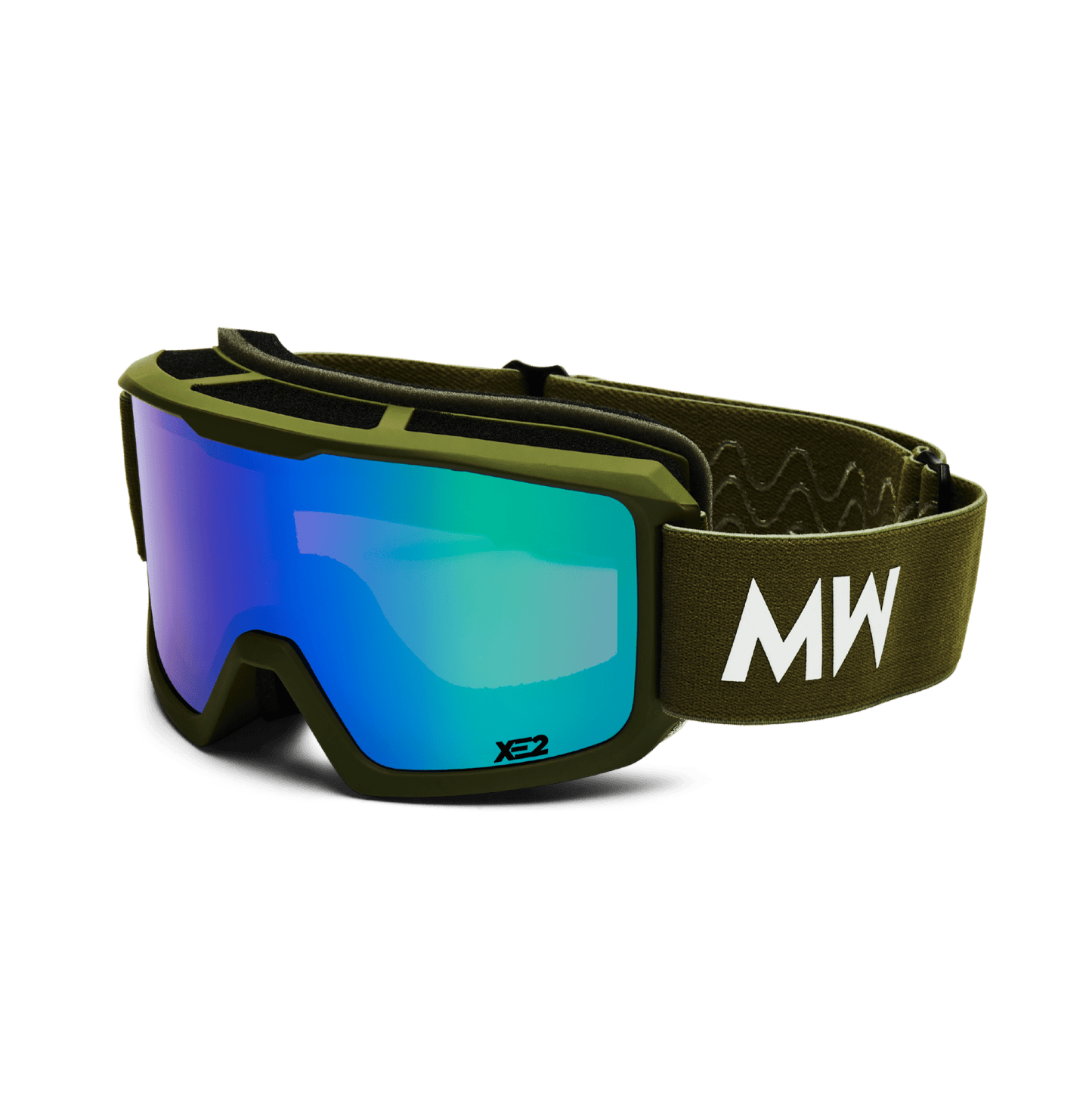 Messy Weekend Ski Goggles, FERDI XE2, UV400, Army Green Mirrored