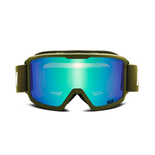 Messy Weekend Ski Goggles, FERDI XE2, UV400, Army Green Mirrored