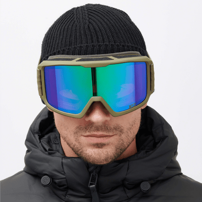 Messy Weekend Ski Goggles, FERDI XE2, UV400, Army Green Mirrored