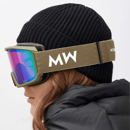 Messy Weekend Ski Goggles, FERDI XE2, UV400, Army Green Mirrored