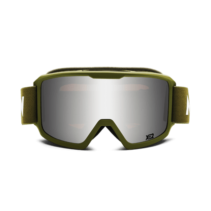 Messy Weekend Ski Goggles, FERDI XE2, UV400, Army Green Silver Mirrored
