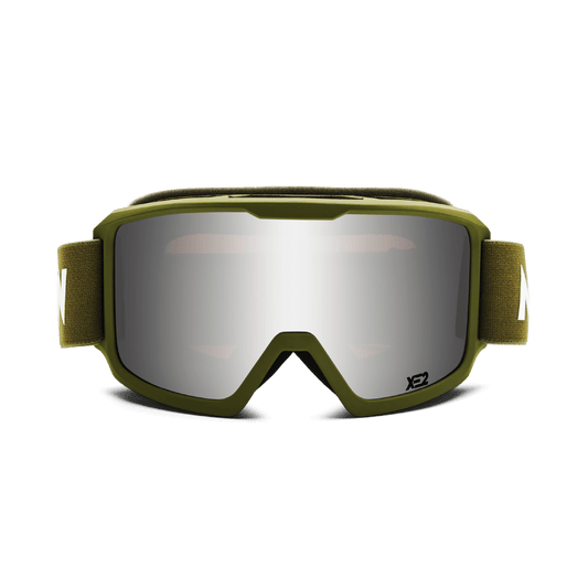 Messy Weekend Ski Goggles, FERDI XE2, UV400, Army Green Silver Mirrored