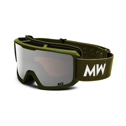 Messy Weekend Ski Goggles, FERDI XE2, UV400, Army Green Silver Mirrored