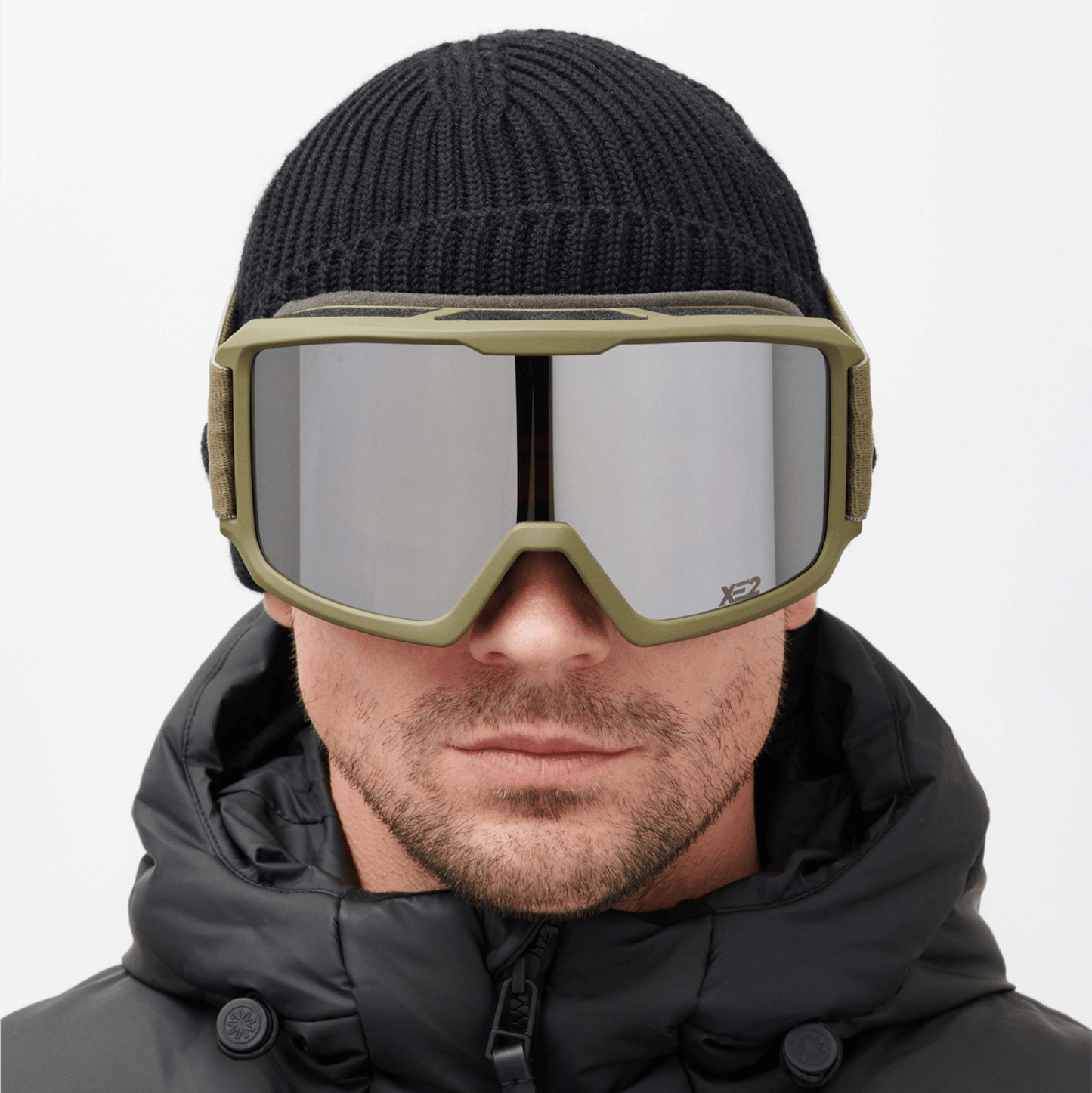 Messy Weekend Ski Goggles, FERDI XE2, UV400, Army Green Silver Mirrored