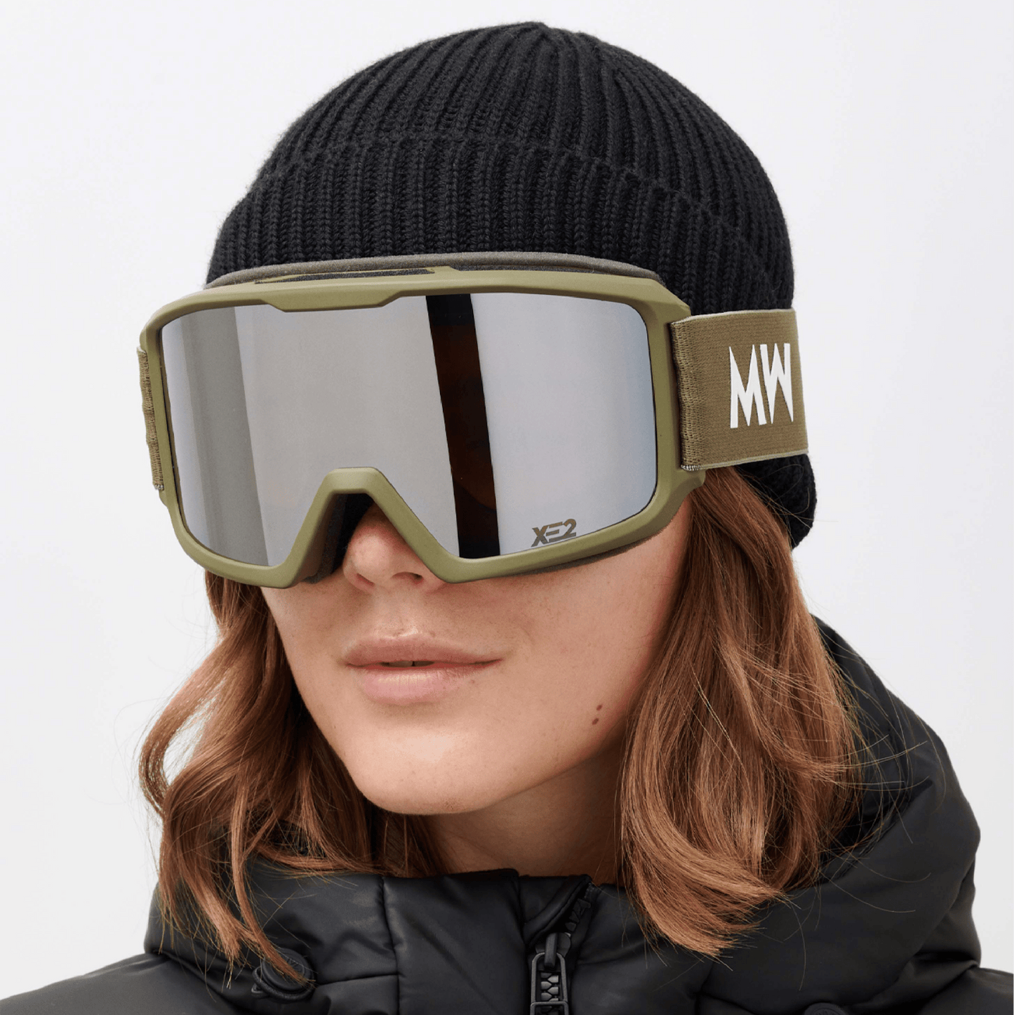 Messy Weekend Ski Goggles, FERDI XE2, UV400, Army Green Silver Mirrored