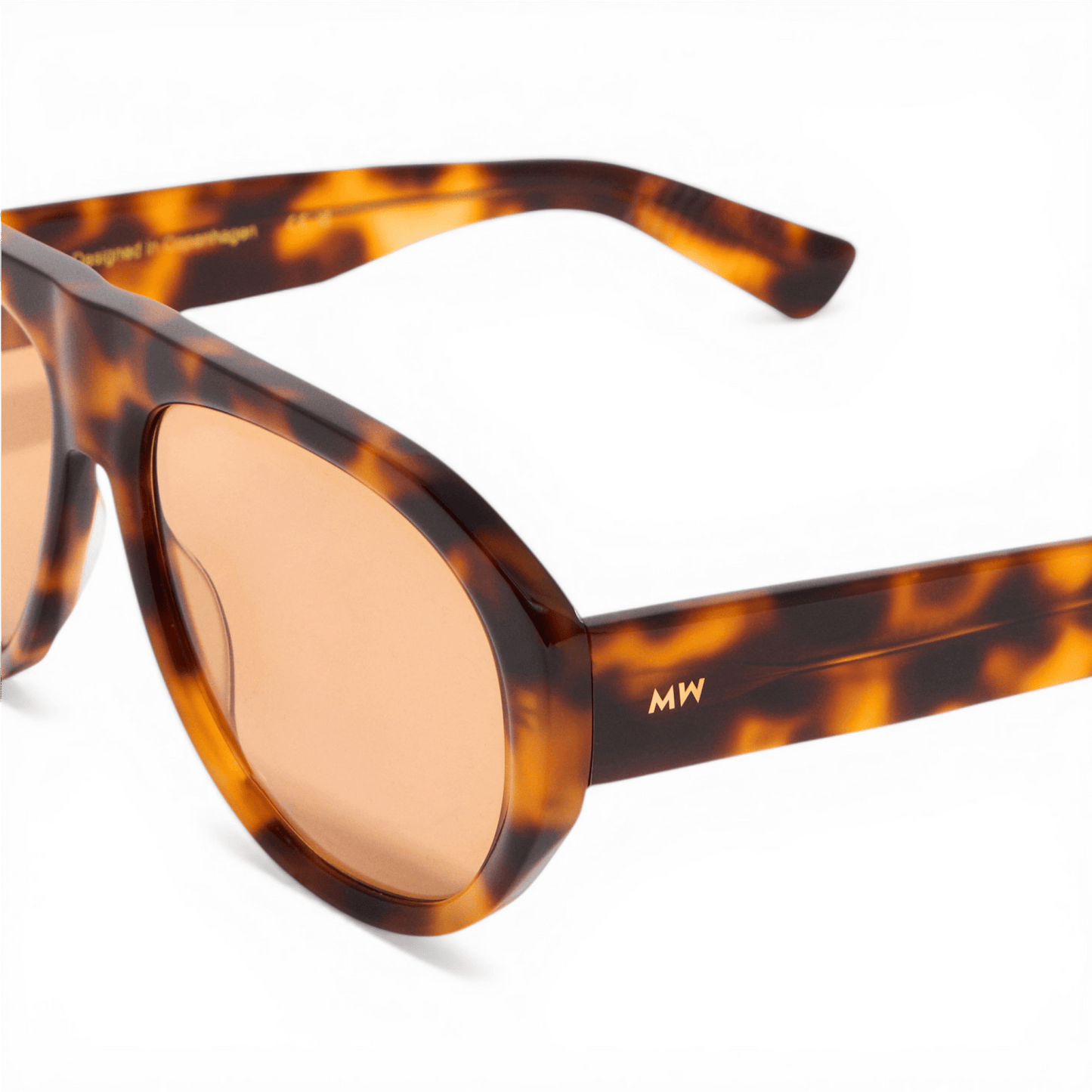 MICK Amber Tortoise Oversized Aviator Sunglasses Amber Tint Lens by Messy Weekend
