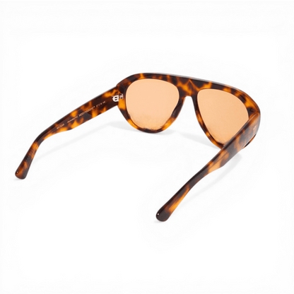 MICK Amber Tortoise Oversized Aviator Sunglasses Amber Tint Lens by Messy Weekend