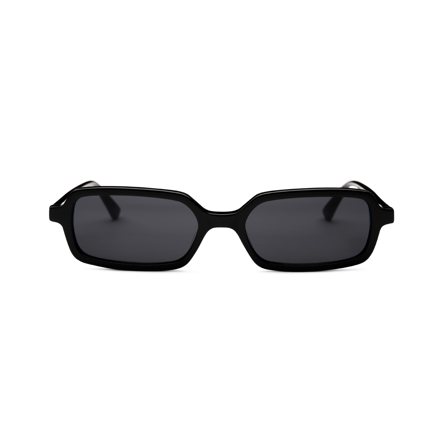 MILO Black Slim Rectangular Sunglasses by Messy Weekend