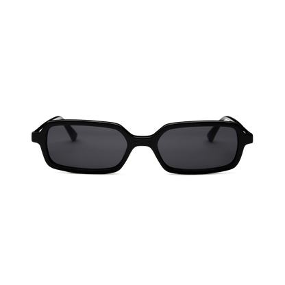 MILO Black Slim Rectangular Sunglasses by Messy Weekend