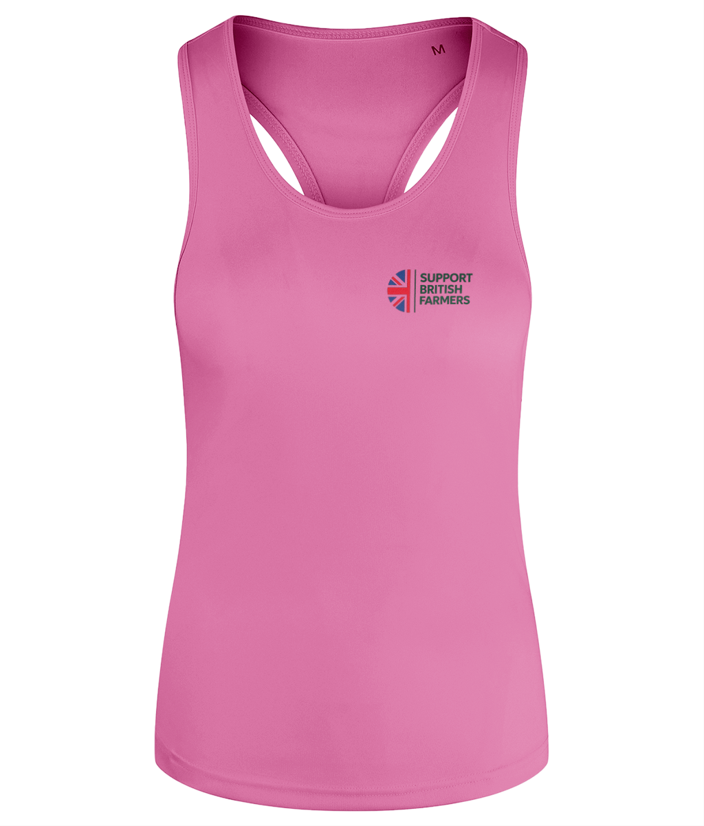 Women’s TriDri Field Performance Slim Racerback Vest Support British Farmers