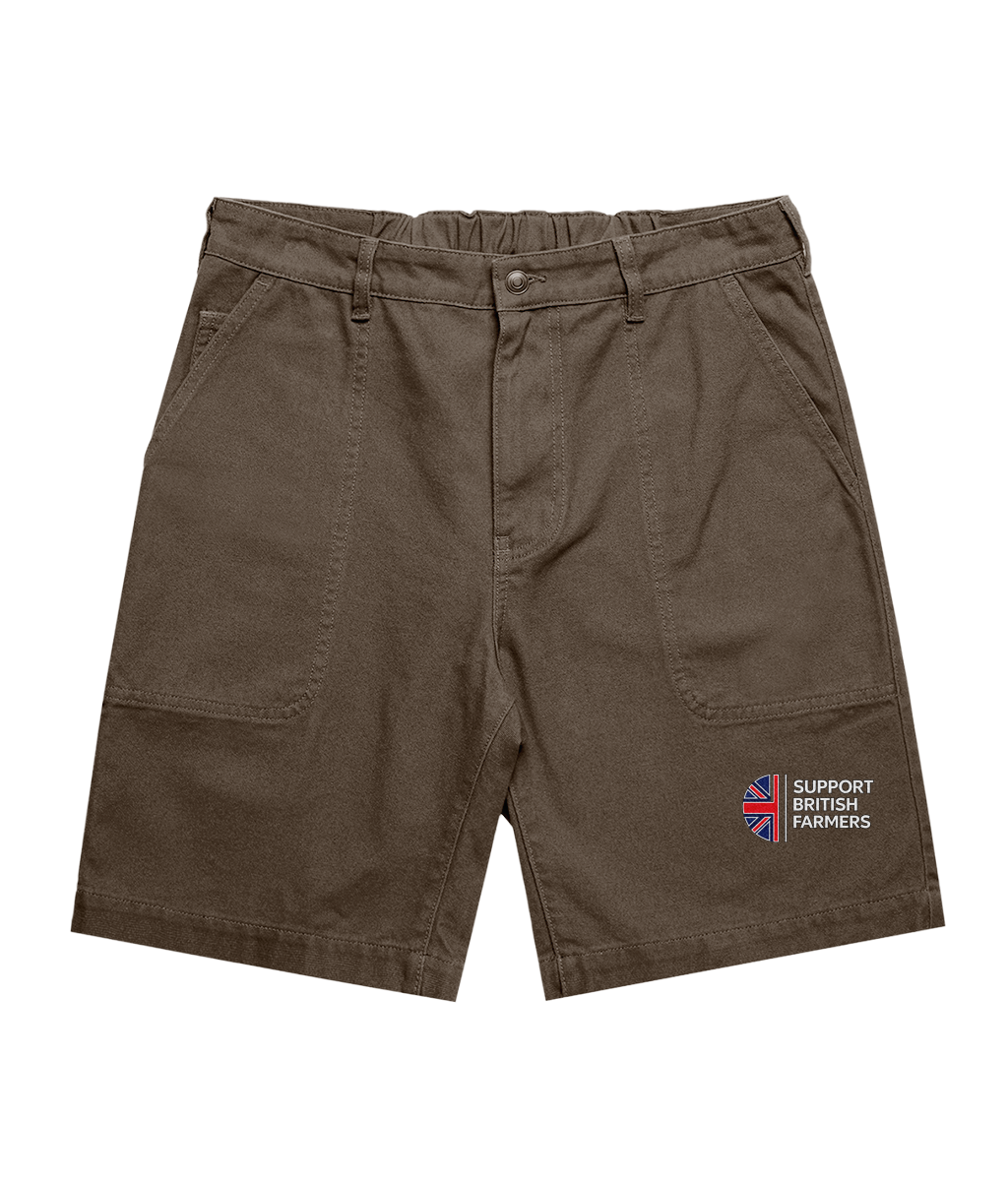Canvas Work Shorts 20" Walnut Brown Support British Farmers