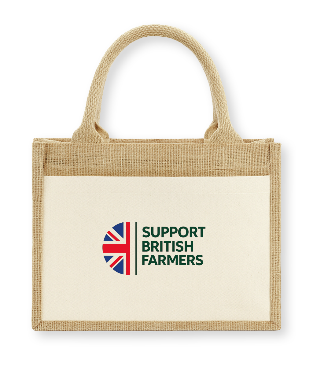 Westford Mill Cotton pocket jute gift bag Support British Farmers
