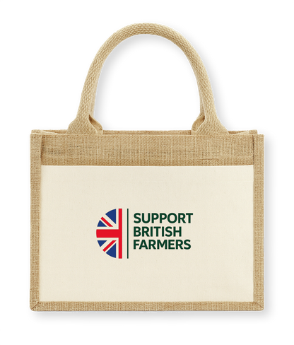 Westford Mill Cotton pocket jute gift bag Support British Farmers
