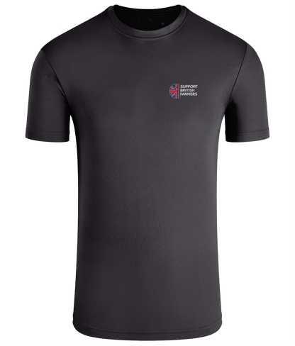 Mens TriDri Field Performance T-Shirt Charcoal Support British Farmers