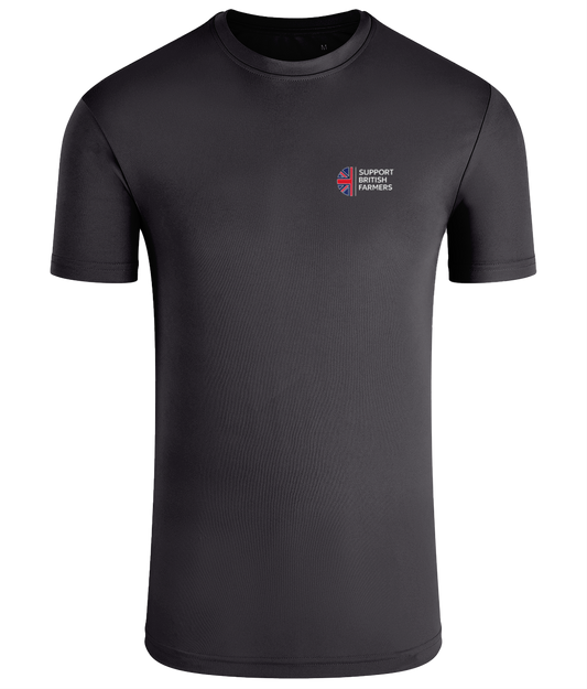 Mens TriDri Field Performance T-Shirt Charcoal Support British Farmers