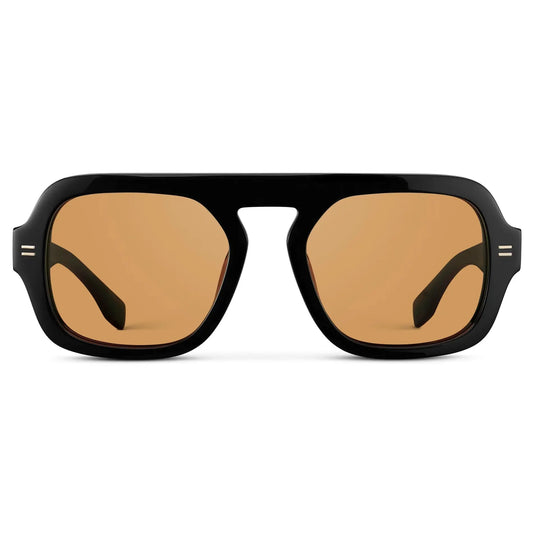 NAOMI Chunky Oversized Women's Aviator Sunglasses in Black WMP Eyewear