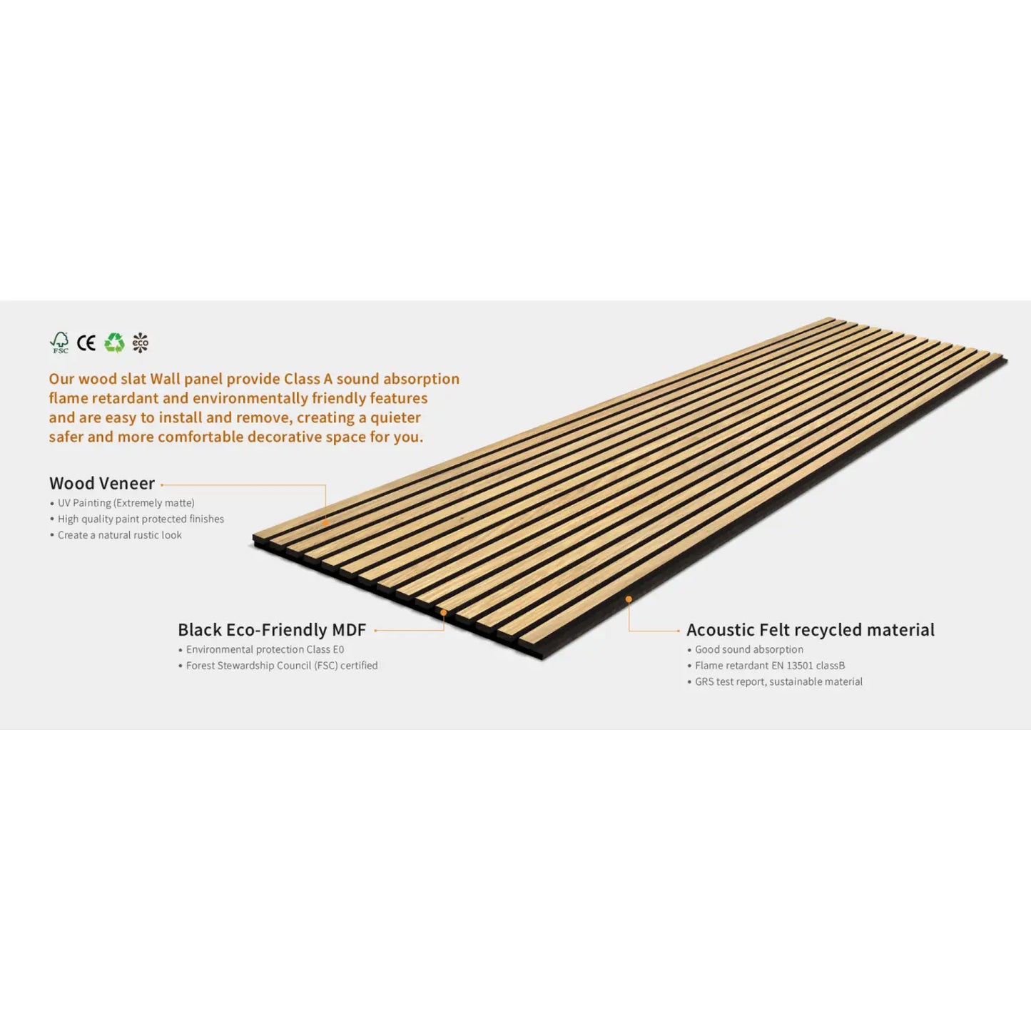 Natural Oak Acoustic Wall Panels Also Ideal For A Golf Studio And Shops (3 Pack)
