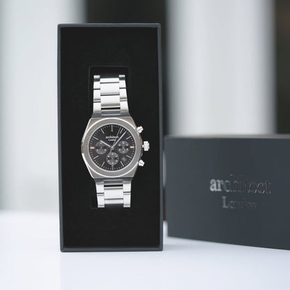 Personalised Men's Architect Orbix Black Wrist Watch - With Handwriting Engraving Photo Upload