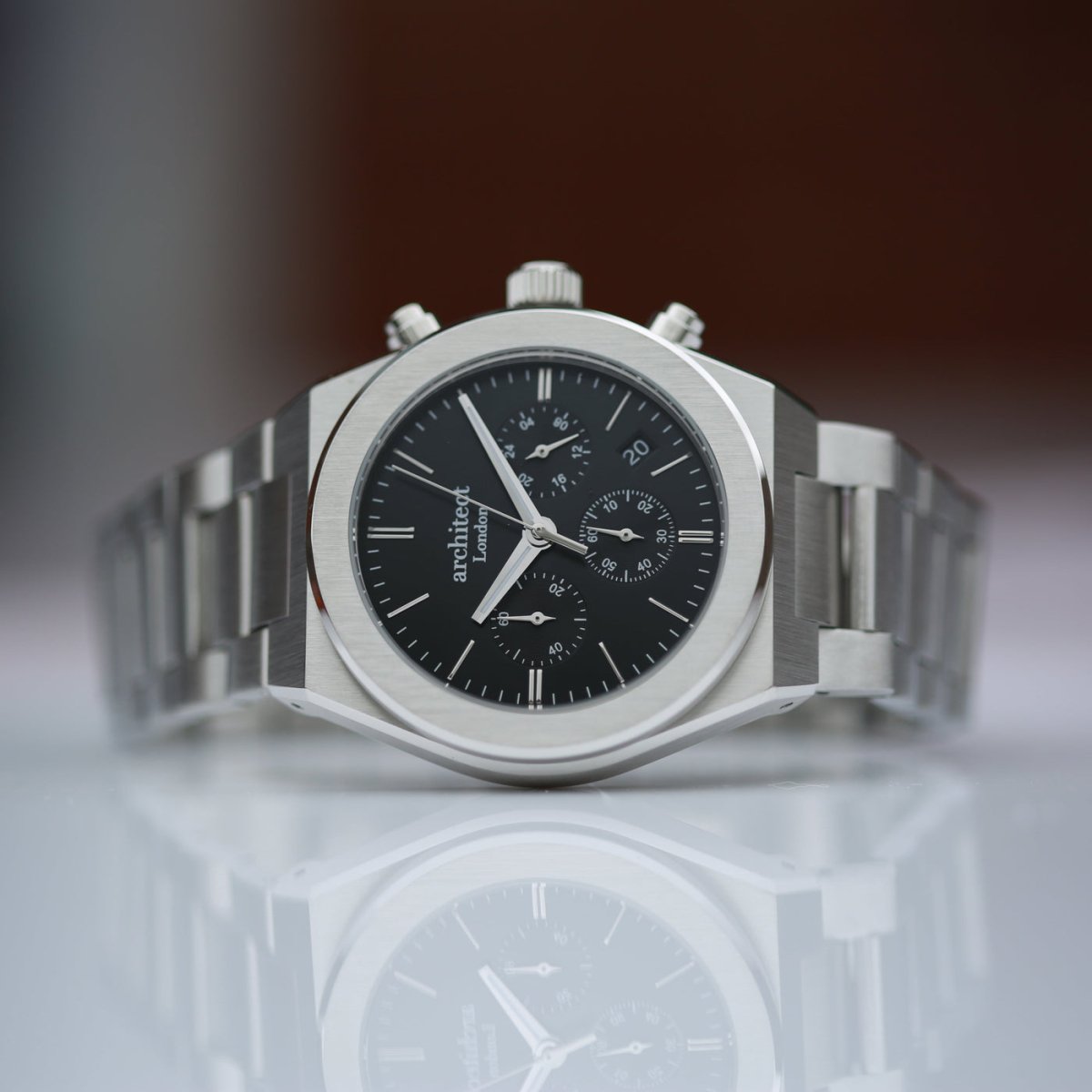 Personalised Men's Architect Orbix Black Wrist Watch - With Handwriting Engraving Photo Upload