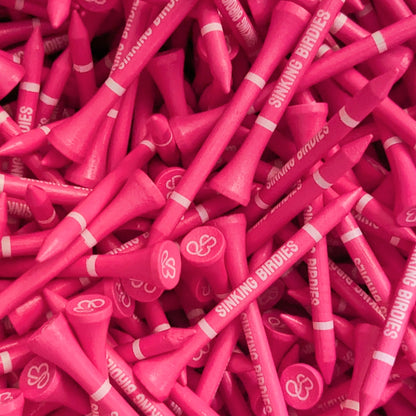 45 Bamboo Golf Tees - Neon Pink