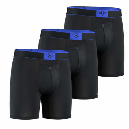 3-pack: PRO Men's 7" Boxers - Black/Royal Blue