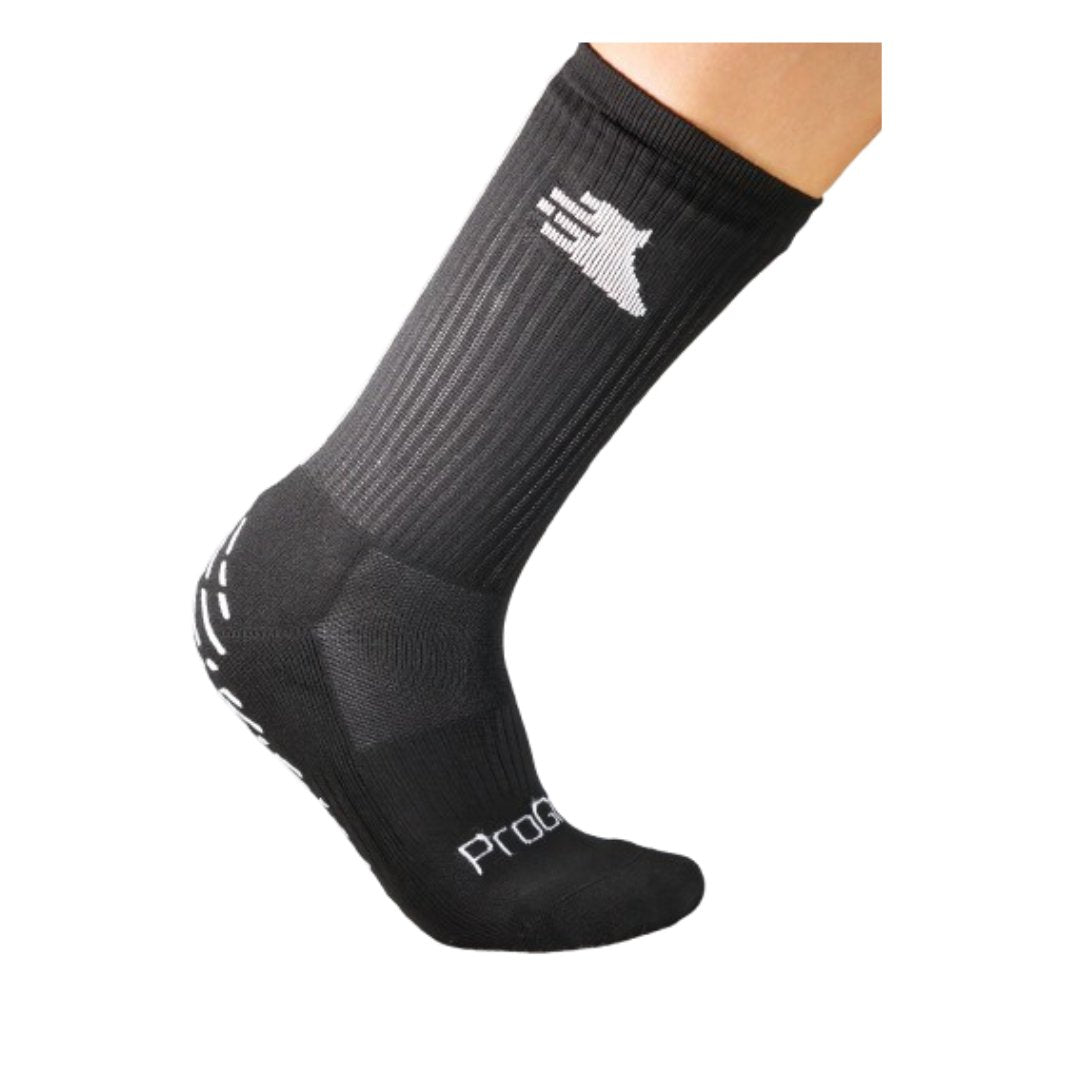 Black Anti-Slip Grip Socks for Football, Basketball, Tennis
