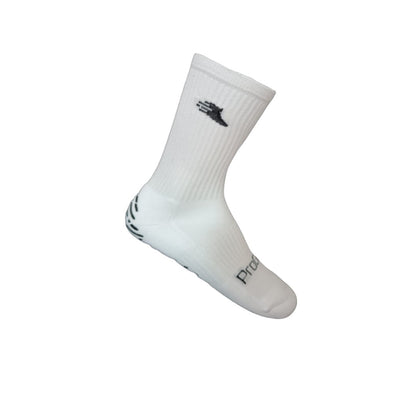 White Non-Slip Grip Sports Socks for Soccer, Tennis, Golf