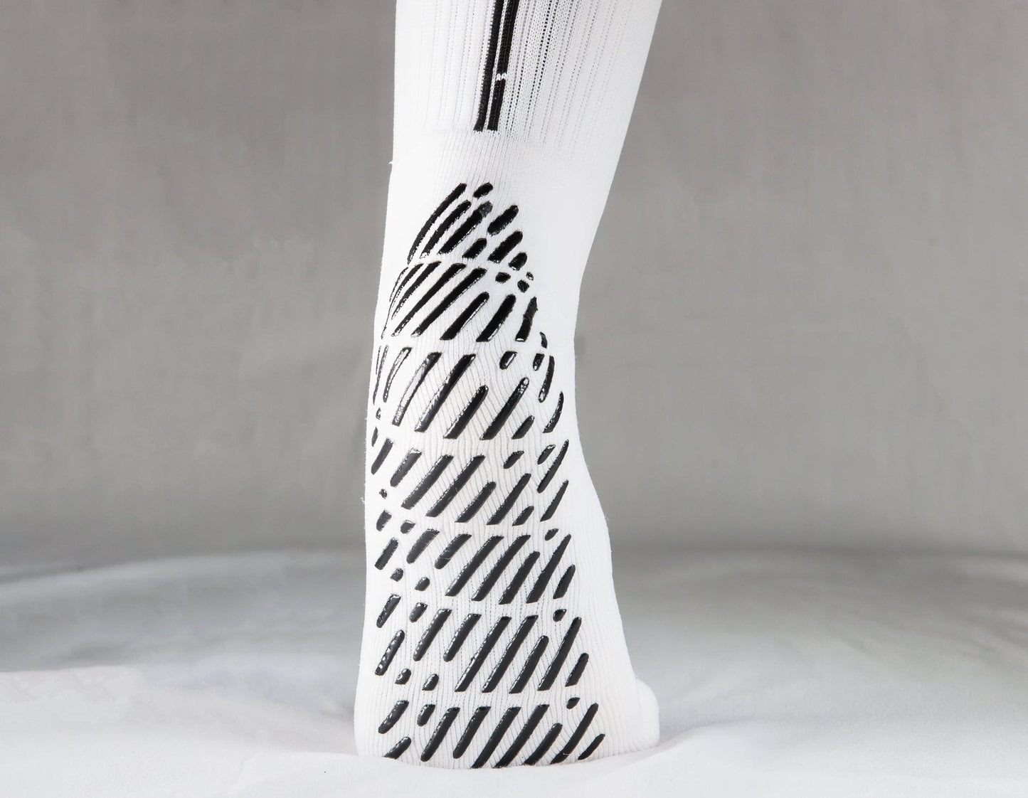White Non-Slip Grip Sports Socks for Soccer, Tennis, Golf