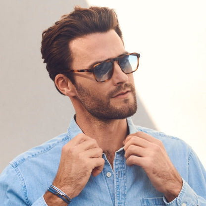 EMERSON Unisex Square Aviator Sunglasses in Brown Tortoise by WMP Eyewear
