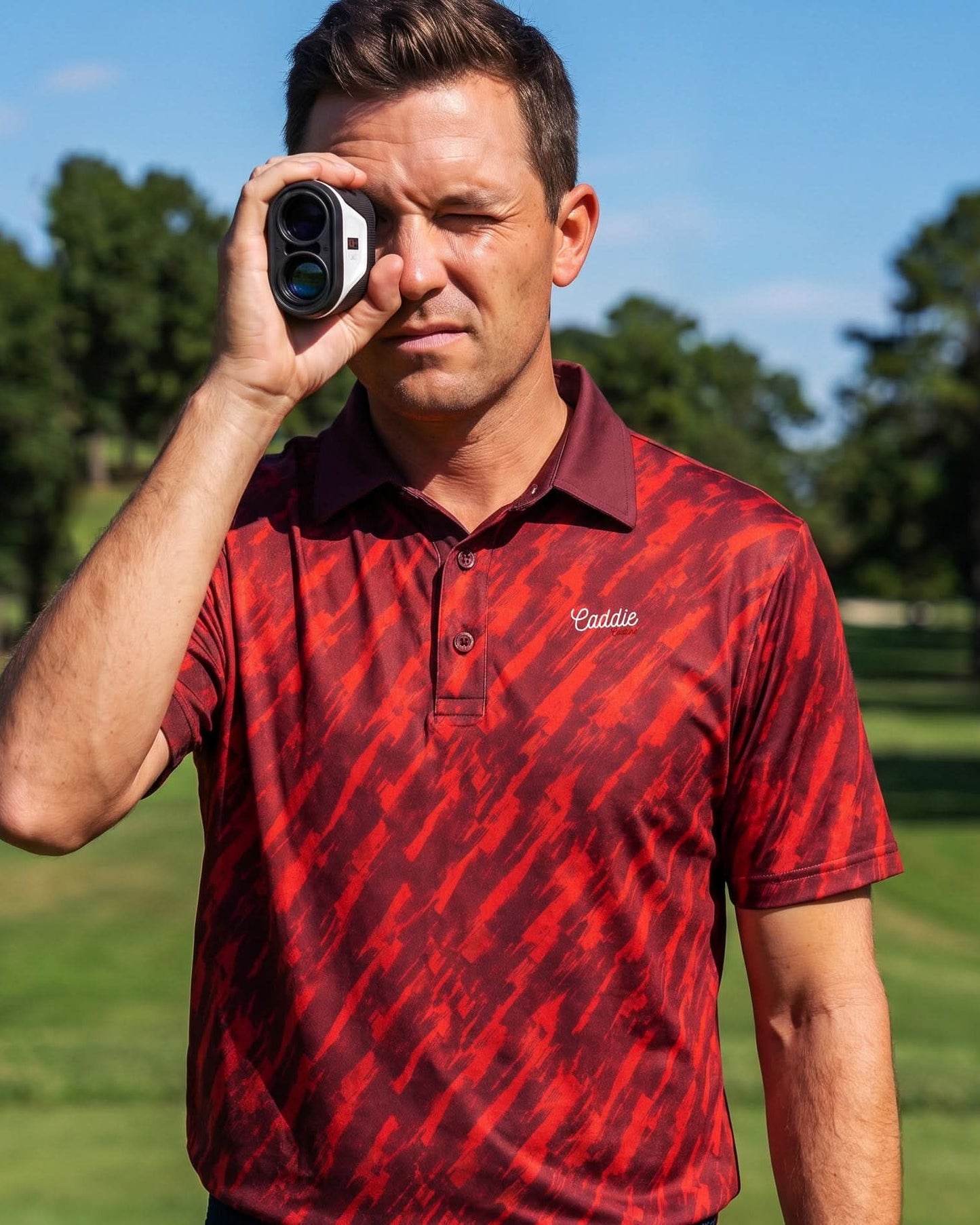 Scarlet Surge Golf Polo