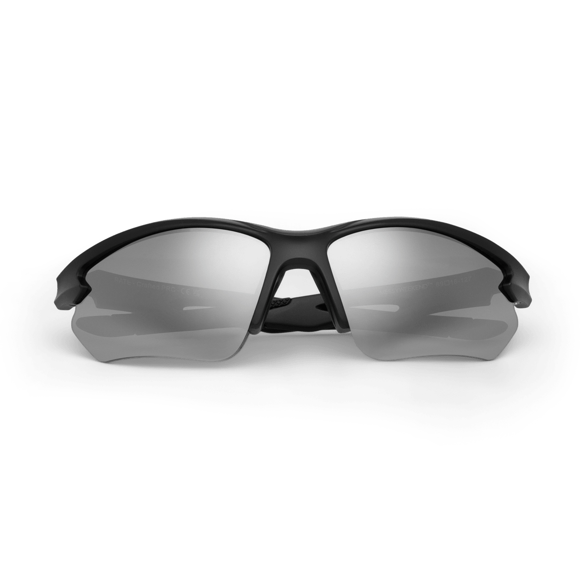 RATE Black Sports Polarised Sunglasses, Silver Mirrored Lens - Messy Weekend