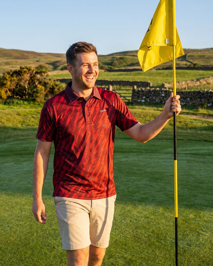 Scarlet Surge Golf Polo