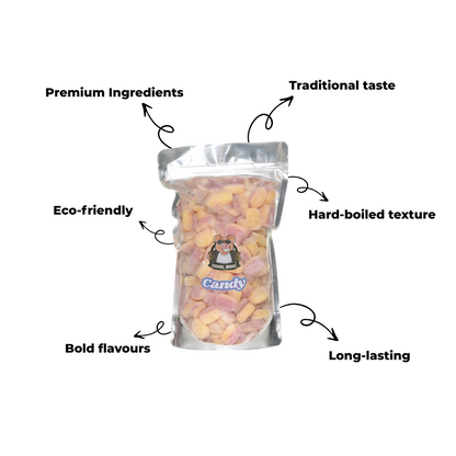 Traditional Rhubarb & Custard Candy Resealable Bag - 1KG