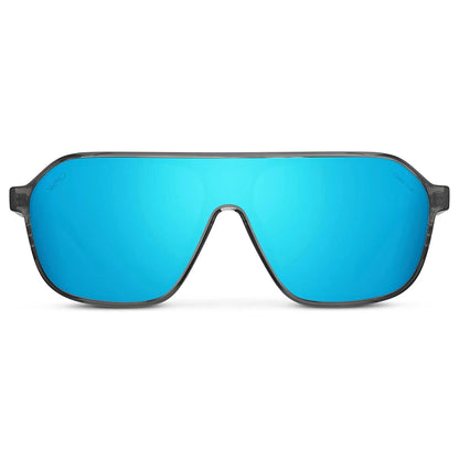 RYDER Shield Sports Polarised Sunglasses, Grey Mirror Blue Lens by WMP Eyewear