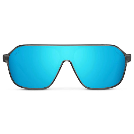 RYDER Shield Sports Polarised Sunglasses, Grey Mirror Blue Lens by WMP Eyewear