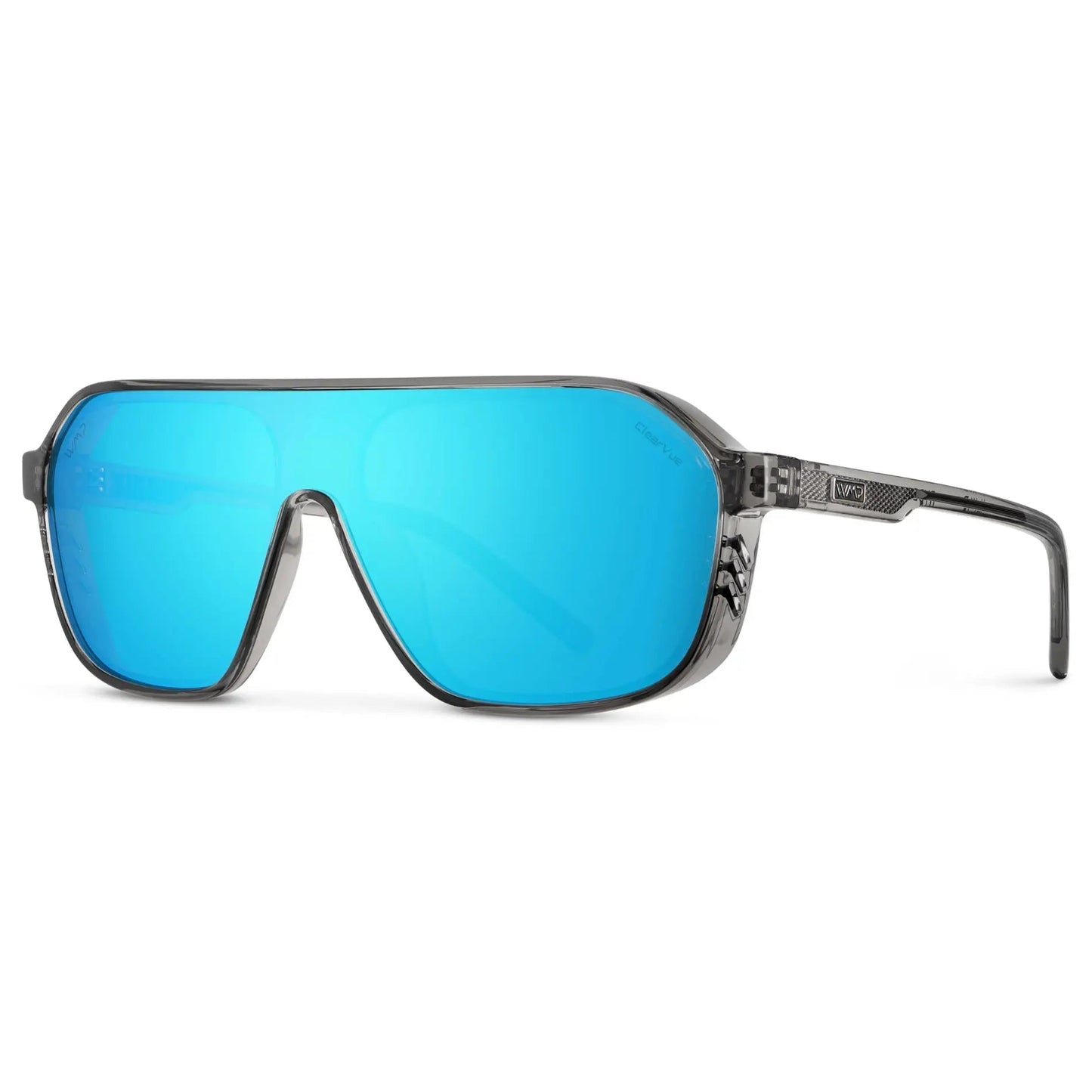 RYDER Shield Sports Polarised Sunglasses, Grey Mirror Blue Lens by WMP Eyewear