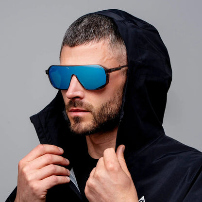 RYDER Shield Sports Polarised Sunglasses, Grey Mirror Blue Lens by WMP Eyewear