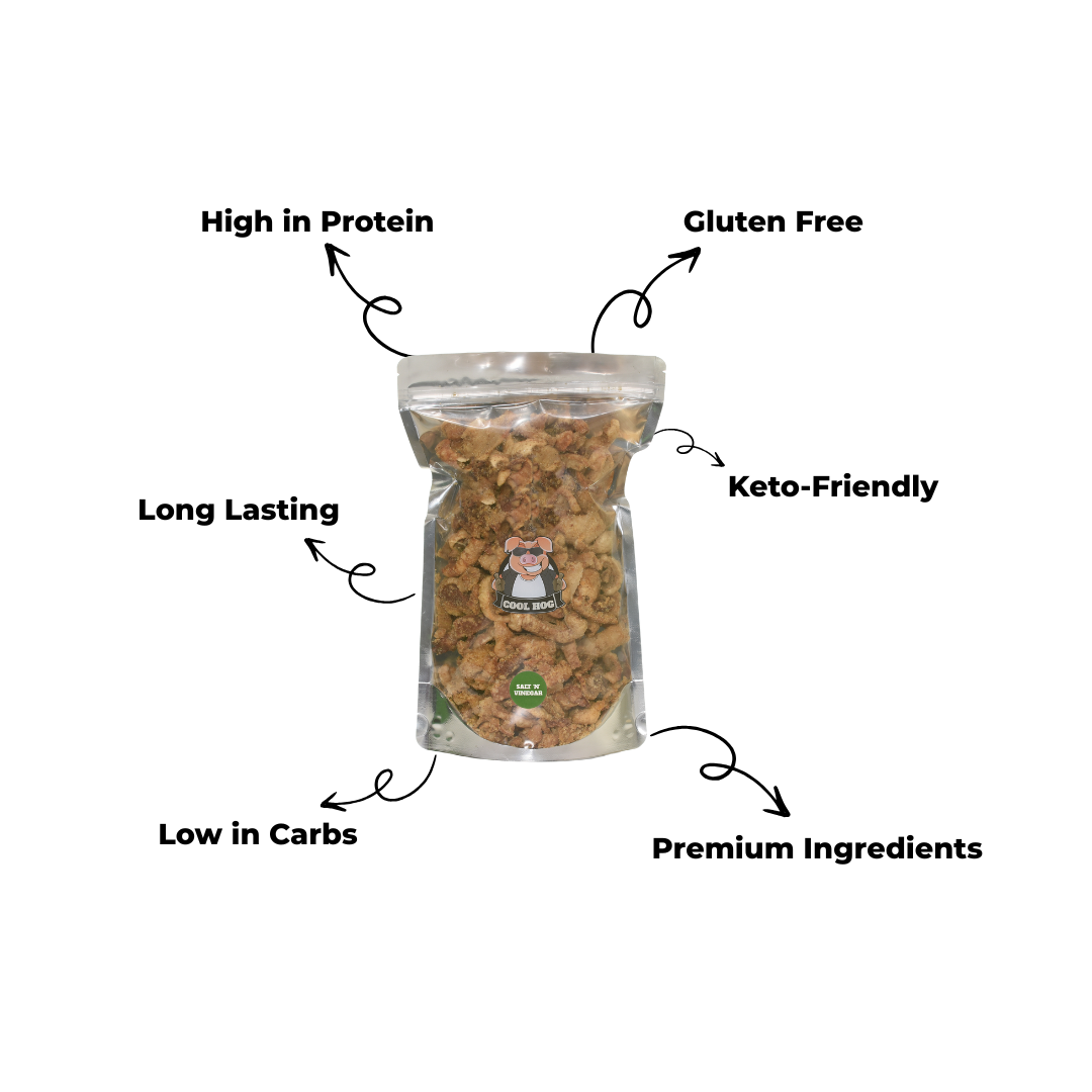 Salt & Vinegar Flavour Pork Scratching Resealable Bag