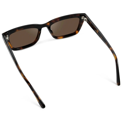 SIENNA Women's Slim Cat-Eye Sunglasses in Brown Tortoise  by WMP Eyewear