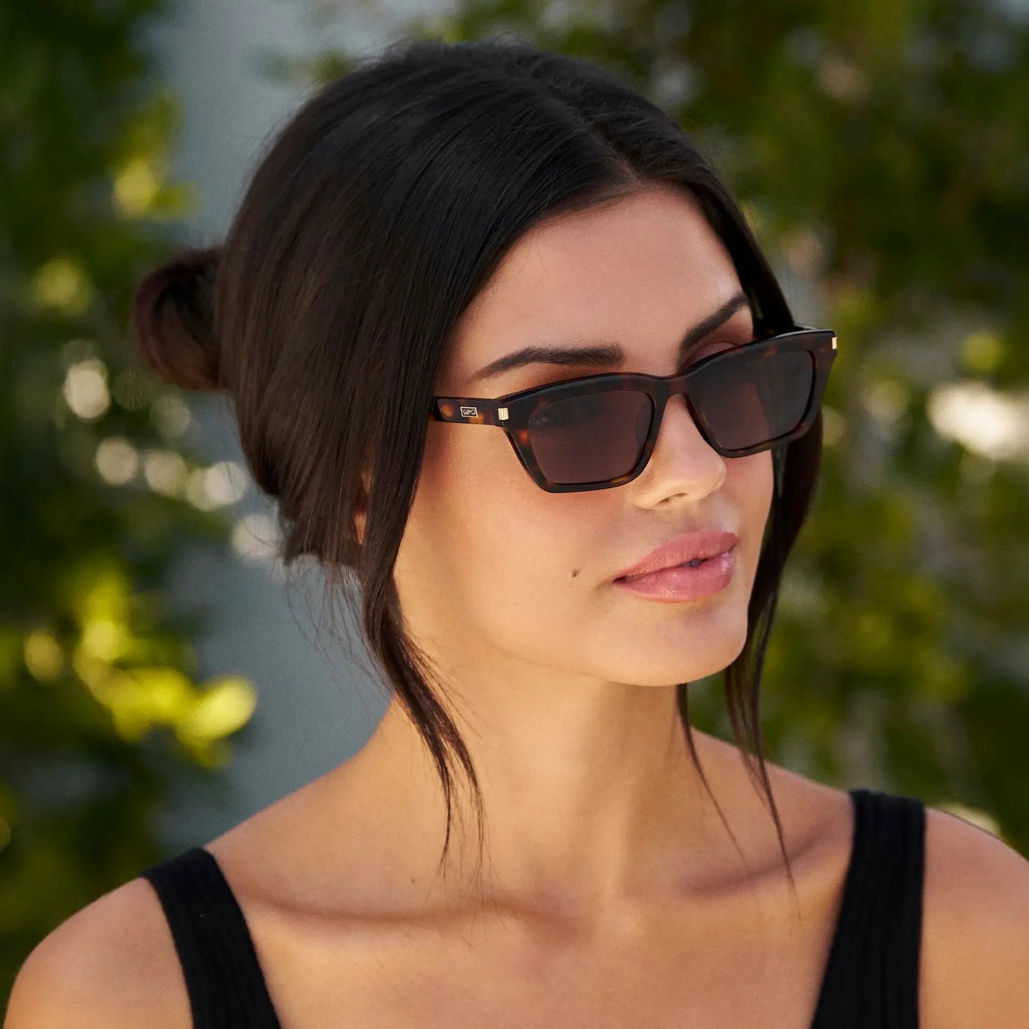SIENNA Women's Slim Cat-Eye Sunglasses in Brown Tortoise  by WMP Eyewear