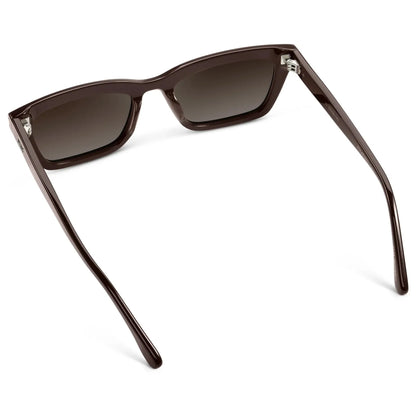 SIENNA Women's Slim Cat-Eye Sunglasses in Mocha Brown by WMP Eyewear