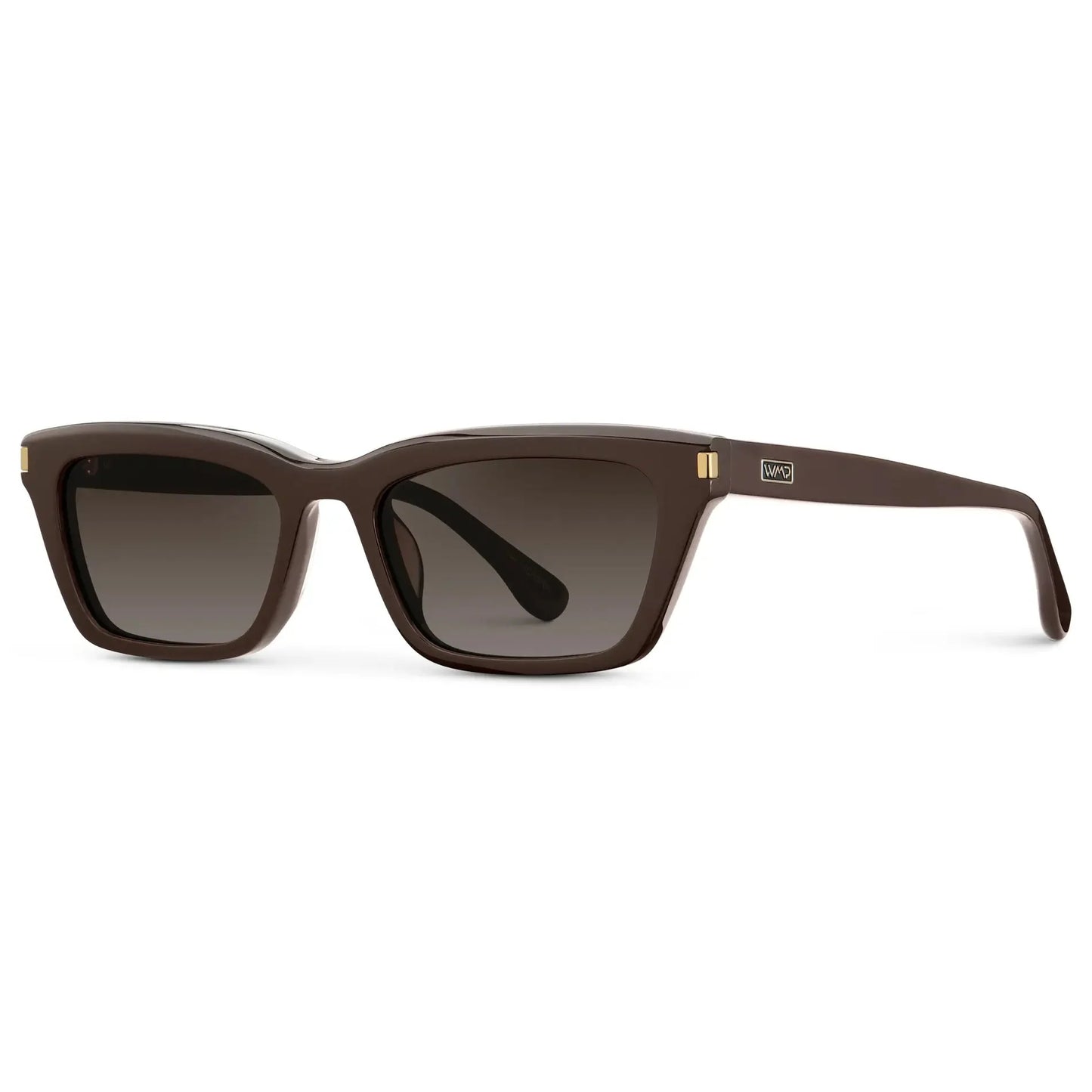 SIENNA Women's Slim Cat-Eye Sunglasses in Mocha Brown by WMP Eyewear